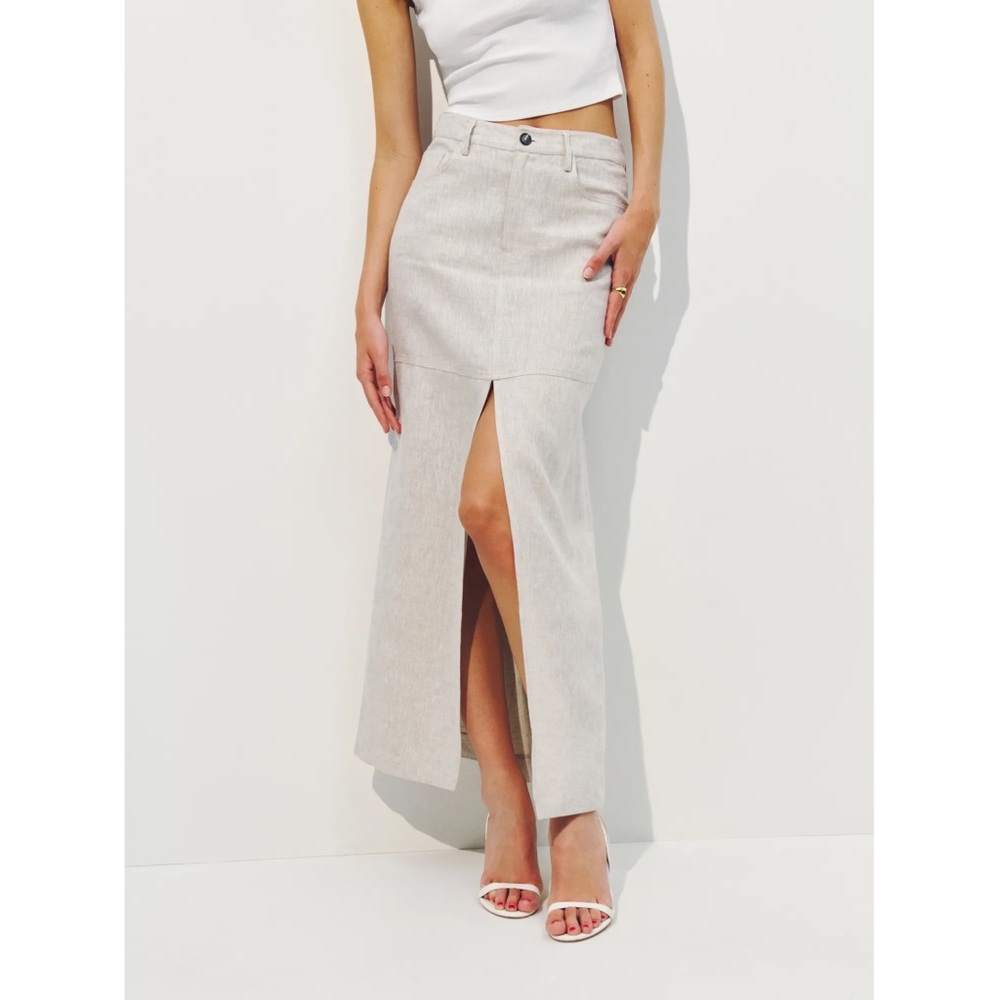 Reformation Cream Maxi Skirt